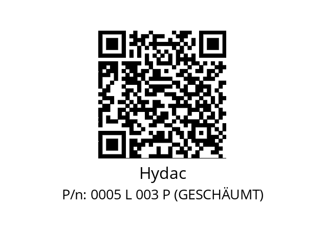   Hydac 0005 L 003 P (GESCHÄUMT)