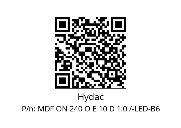   Hydac MDF ON 240 O E 10 D 1.0 /-LED-B6