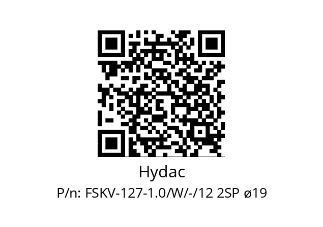   Hydac FSKV-127-1.0/W/-/12 2SP ø19