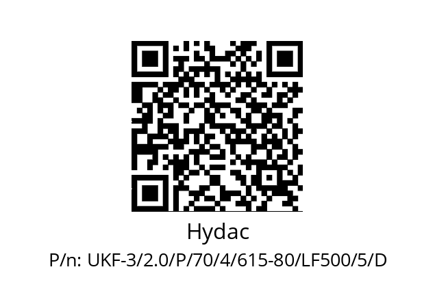   Hydac UKF-3/2.0/P/70/4/615-80/LF500/5/D