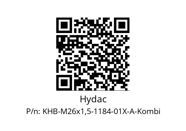   Hydac KHB-M26x1,5-1184-01X-A-Kombi