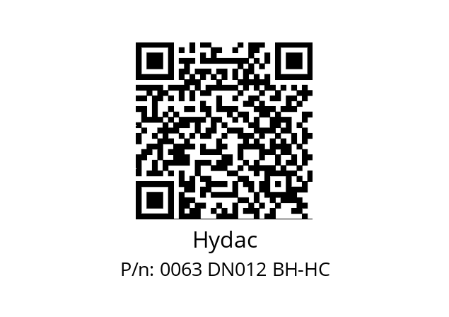   Hydac 0063 DN012 BH-HC