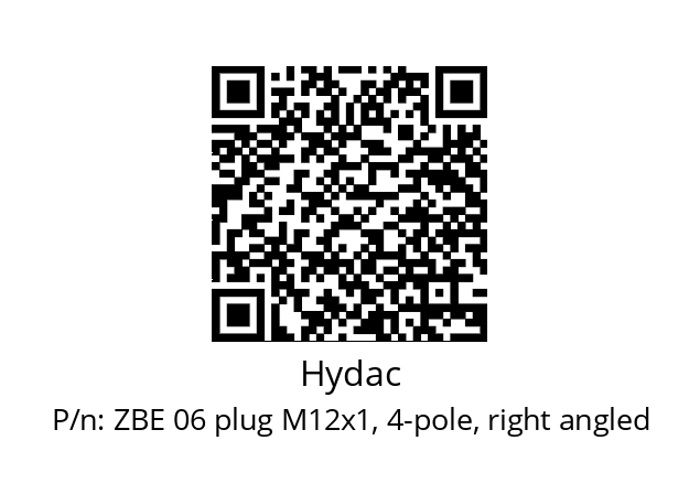   Hydac ZBE 06 plug M12x1, 4-pole, right angled