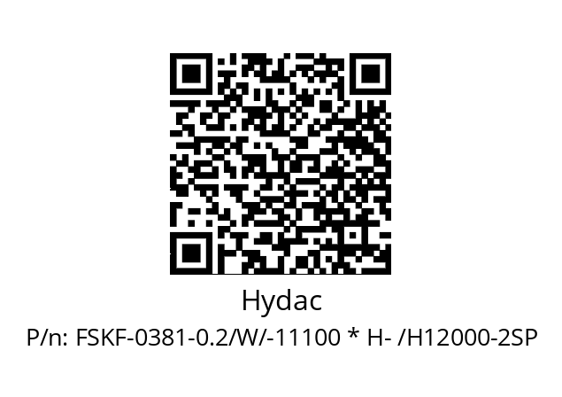   Hydac FSKF-0381-0.2/W/-11100 * H- /H12000-2SP