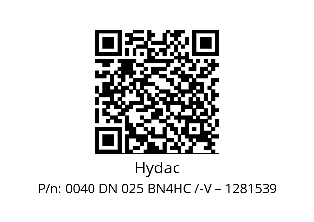   Hydac 0040 DN 025 BN4HC /-V – 1281539