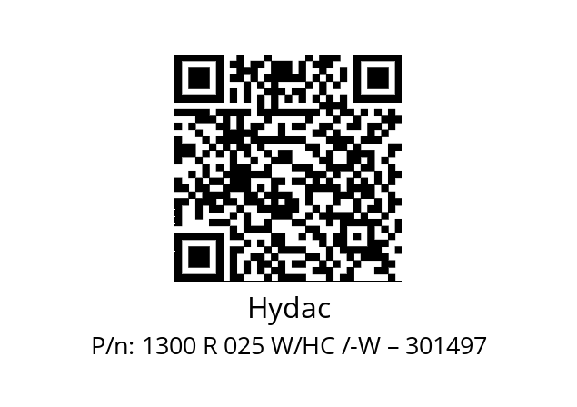   Hydac 1300 R 025 W/HC /-W – 301497