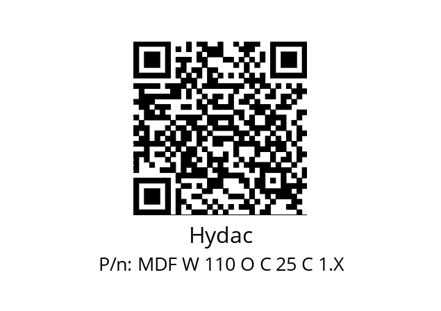   Hydac MDF W 110 O C 25 C 1.X