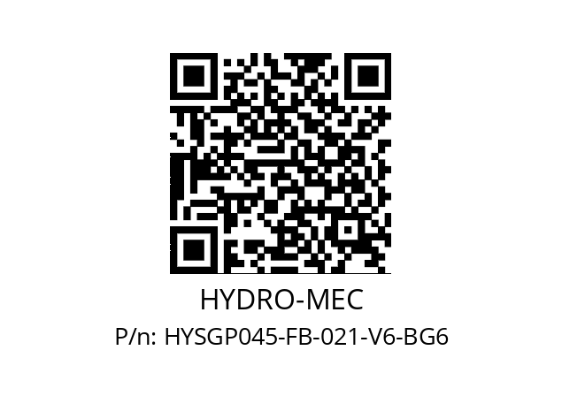   HYDRO-MEC HYSGP045-FB-021-V6-BG6