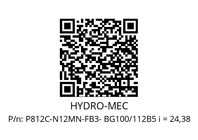   HYDRO-MEC P812C-N12MN-FB3- BG100/112B5 i = 24,38