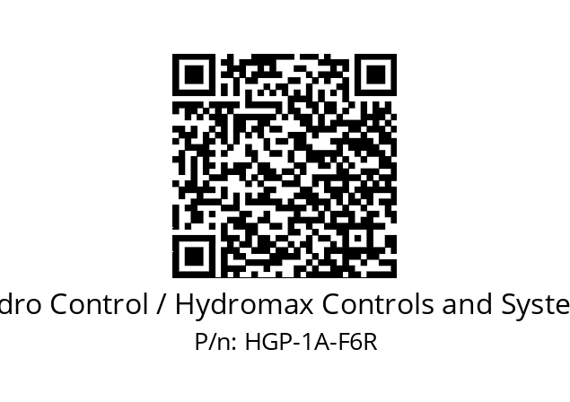   Hydro Control / Hydromax Controls and Systems HGP-1A-F6R