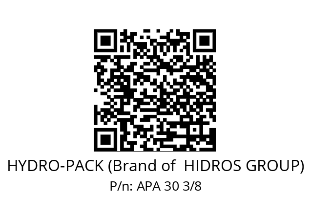   HYDRO-PACK (Brand of  HIDROS GROUP) APA 30 3/8