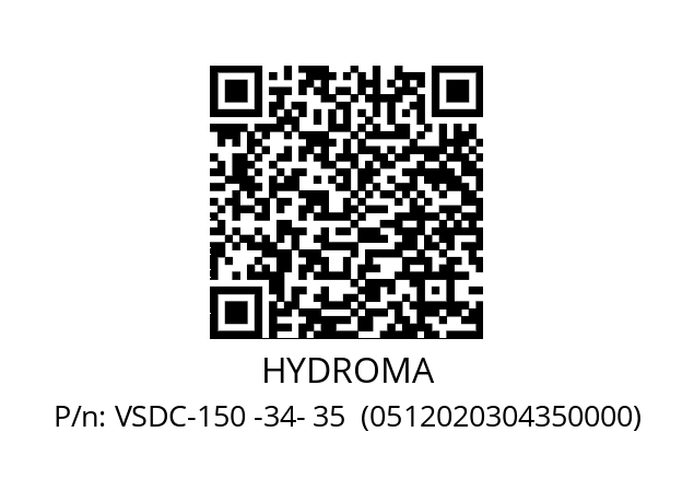   HYDROMA VSDC-150 -34- 35  (0512020304350000)