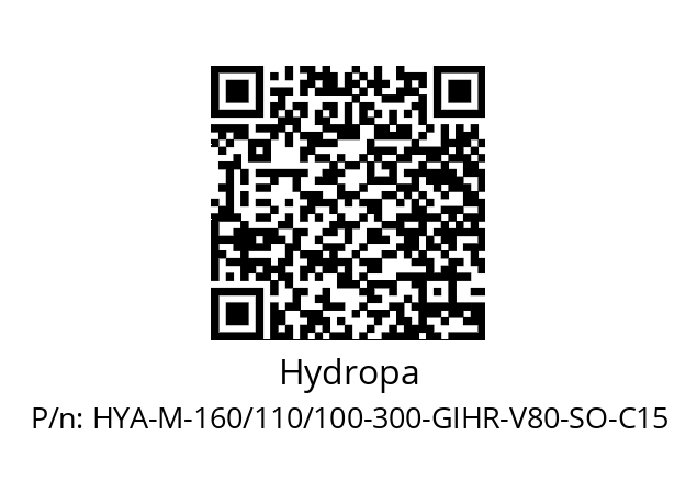   Hydropa HYA-M-160/110/100-300-GIHR-V80-SO-C15