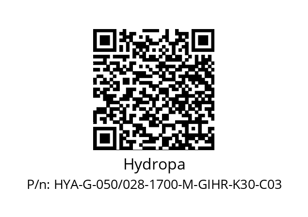   Hydropa HYA-G-050/028-1700-M-GIHR-K30-C03