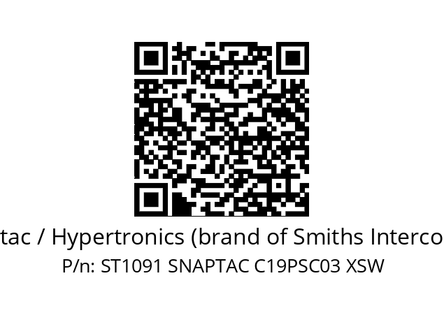   Hypertac / Hypertronics (brand of Smiths Interconnect) ST1091 SNAPTAC C19PSC03 XSW