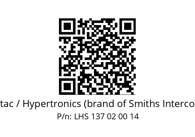   Hypertac / Hypertronics (brand of Smiths Interconnect) LHS 137 02 00 14