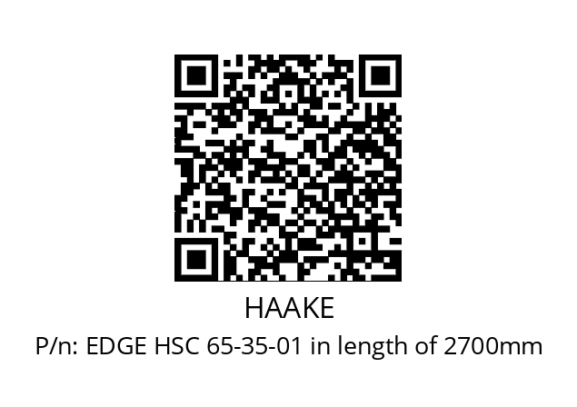   HAAKE EDGE HSC 65-35-01 in length of 2700mm