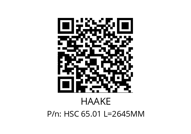   HAAKE HSC 65.01 L=2645MM