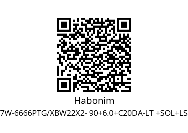   Habonim P10 DC47W-6666PTG/XBW22X2- 90+6.0+C20DA-LT +SOL+LS+FT+CG+pipe