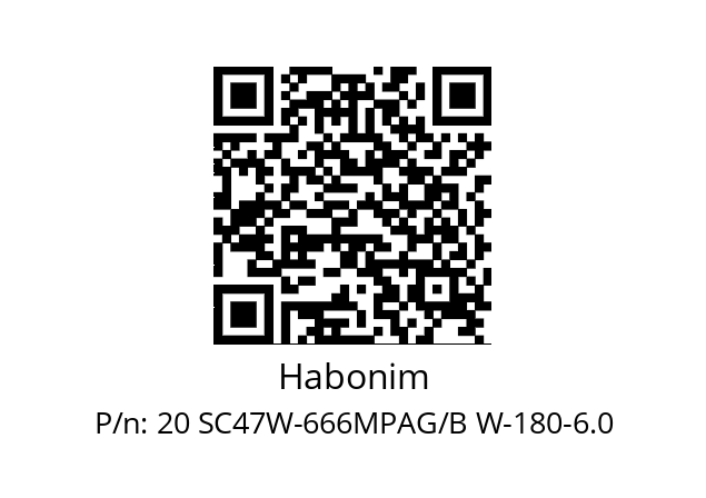   Habonim 20 SC47W-666MPAG/B W-180-6.0