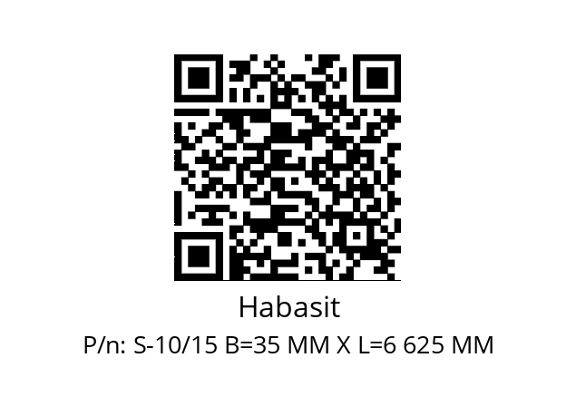   Habasit S-10/15 B=35 MM X L=6 625 MM