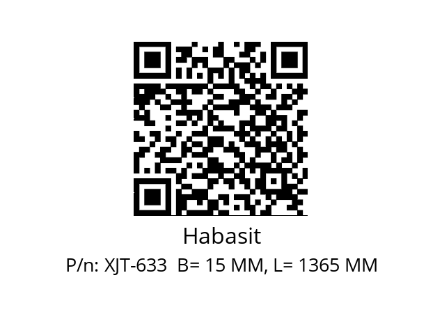   Habasit XJT-633  B= 15 MM, L= 1365 MM