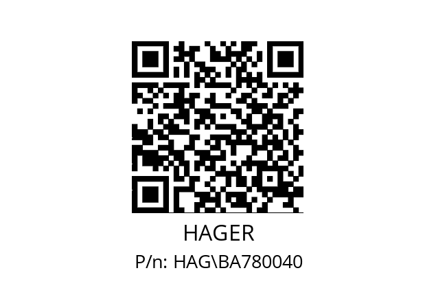   HAGER HAG\BA780040