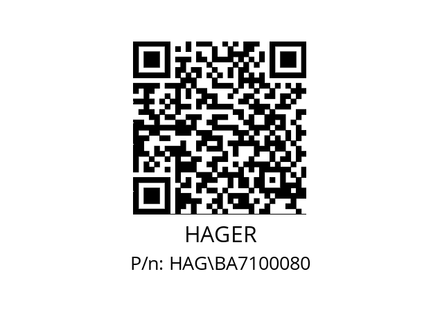   HAGER HAG\BA7100080