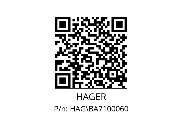   HAGER HAG\BA7100060