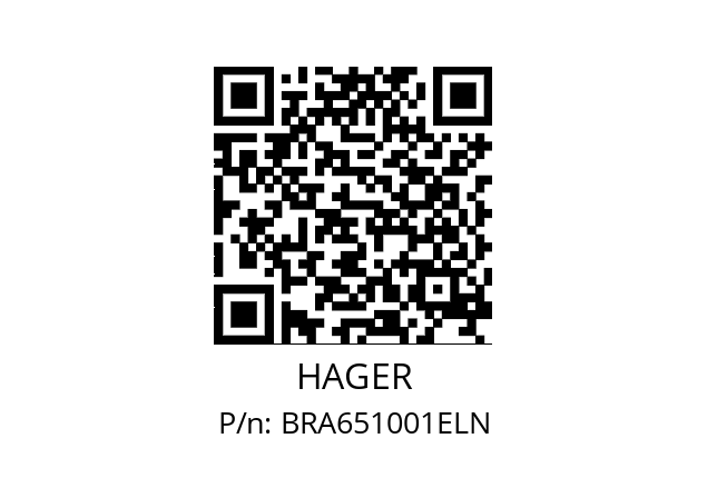   HAGER BRA651001ELN