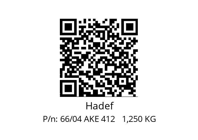   Hadef 66/04 AKE 412   1,250 KG