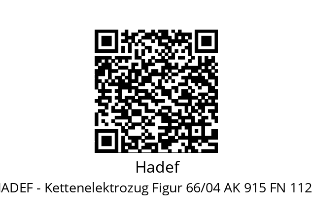   Hadef HADEF - Kettenelektrozug Figur 66/04 AK 915 FN 112 M 8/2