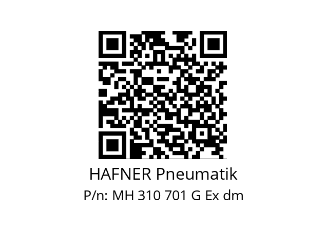   HAFNER Pneumatik MH 310 701 G Ex dm