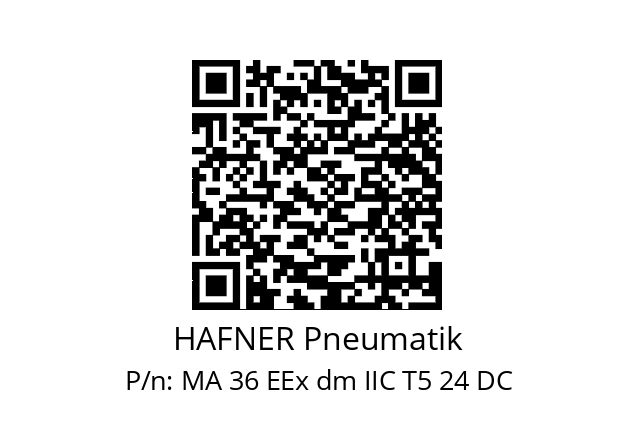   HAFNER Pneumatik MA 36 EEx dm IIC T5 24 DC