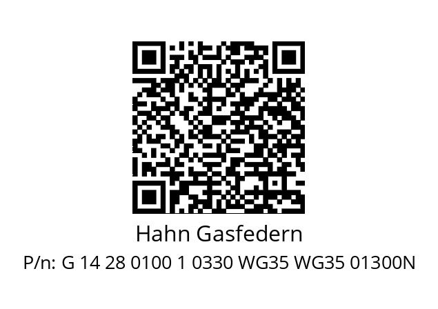   Hahn Gasfedern G 14 28 0100 1 0330 WG35 WG35 01300N