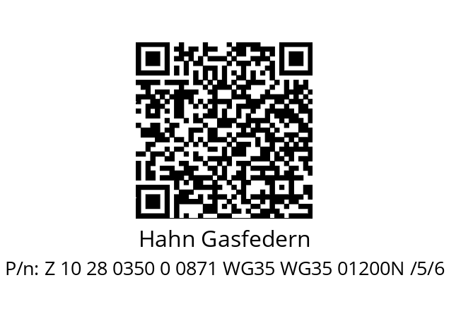   Hahn Gasfedern Z 10 28 0350 0 0871 WG35 WG35 01200N /5/6