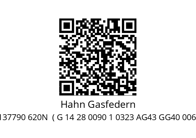   Hahn Gasfedern 137790 620N  ( G 14 28 0090 1 0323 AG43 GG40 00620N )