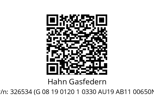   Hahn Gasfedern 326534 (G 08 19 0120 1 0330 AU19 AB11 00650N)