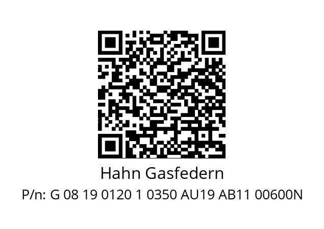   Hahn Gasfedern G 08 19 0120 1 0350 AU19 AB11 00600N