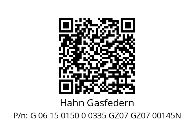   Hahn Gasfedern G 06 15 0150 0 0335 GZ07 GZ07 00145N