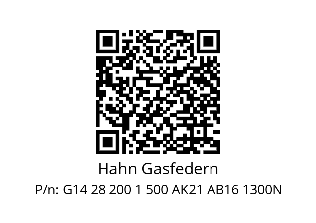   Hahn Gasfedern G14 28 200 1 500 AK21 AB16 1300N