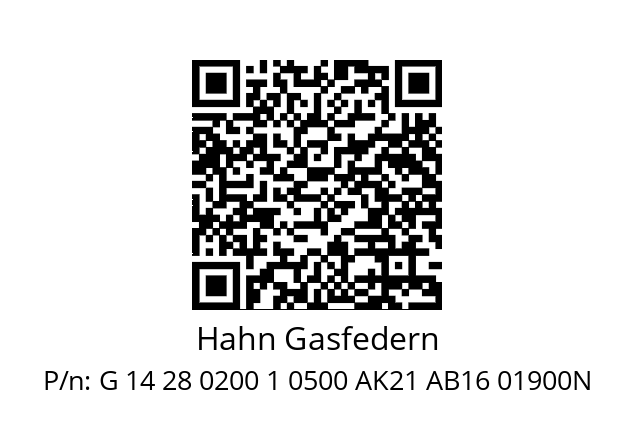   Hahn Gasfedern G 14 28 0200 1 0500 AK21 AB16 01900N