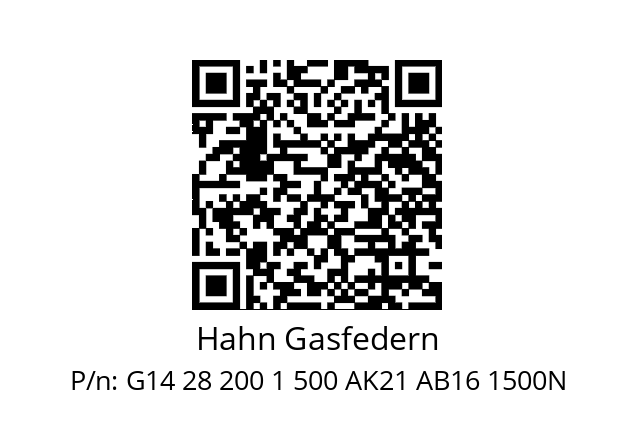   Hahn Gasfedern G14 28 200 1 500 AK21 AB16 1500N