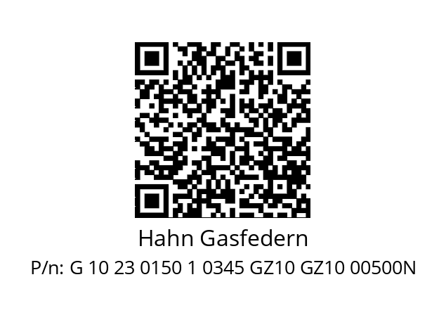   Hahn Gasfedern G 10 23 0150 1 0345 GZ10 GZ10 00500N