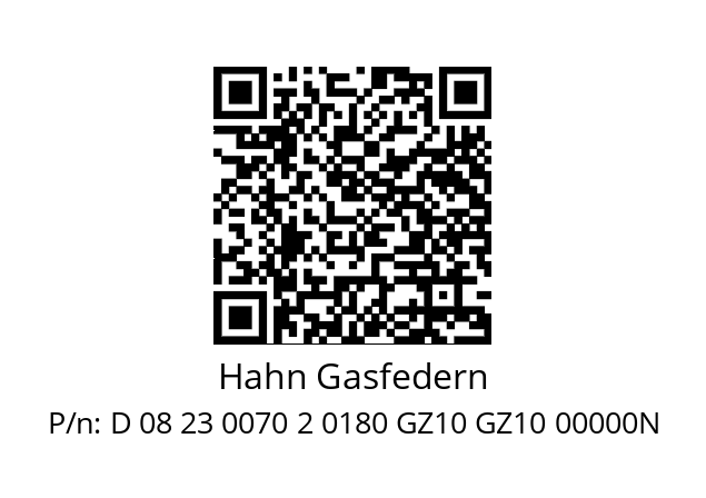   Hahn Gasfedern D 08 23 0070 2 0180 GZ10 GZ10 00000N