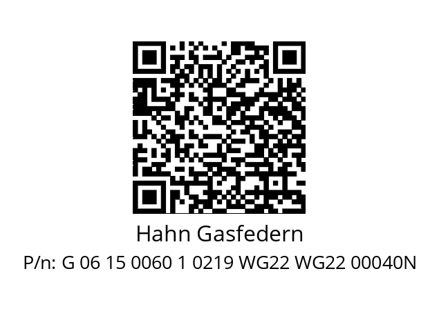   Hahn Gasfedern G 06 15 0060 1 0219 WG22 WG22 00040N