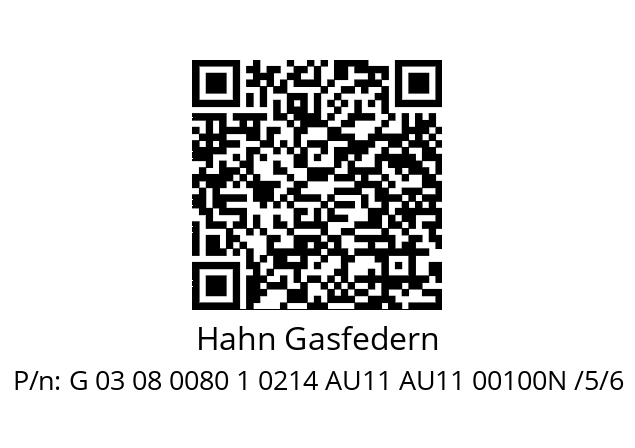   Hahn Gasfedern G 03 08 0080 1 0214 AU11 AU11 00100N /5/6