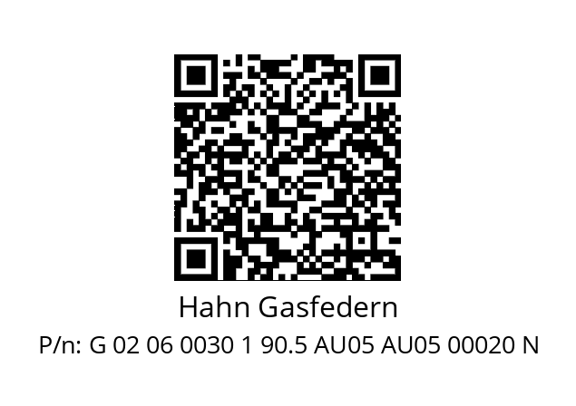   Hahn Gasfedern G 02 06 0030 1 90.5 AU05 AU05 00020 N