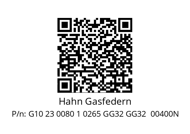   Hahn Gasfedern G10 23 0080 1 0265 GG32 GG32  00400N