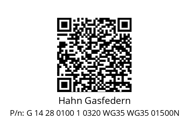   Hahn Gasfedern G 14 28 0100 1 0320 WG35 WG35 01500N